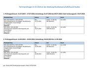 Terminprüfungen im SS 2024