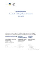 Modulhandbuch mit Studienplan M.A. Musik- und Klangkulturen der Moderne (aktualisiert zum WS 2023/24)