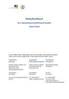 Modulhandbuch mit Studienplan B.A. Musikwissenschaft/Sound Studies (ab WS 2023/24)